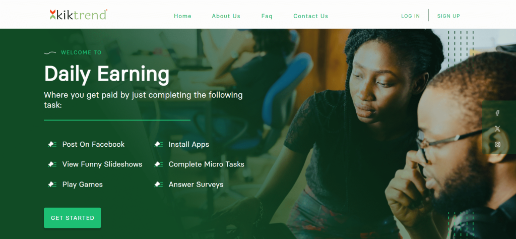 Make money on kiktrend , start earning daily income