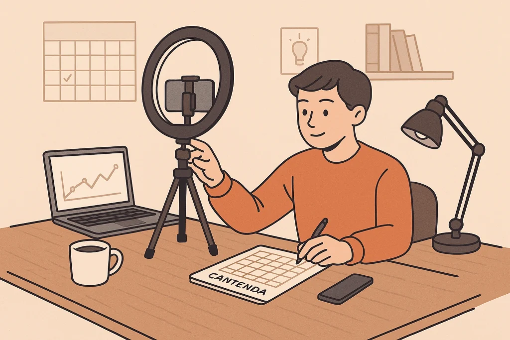 New content creator planning content calendar