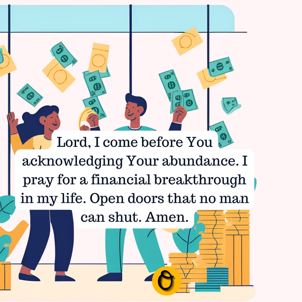 Scripture card with prayers for financial breakthrough