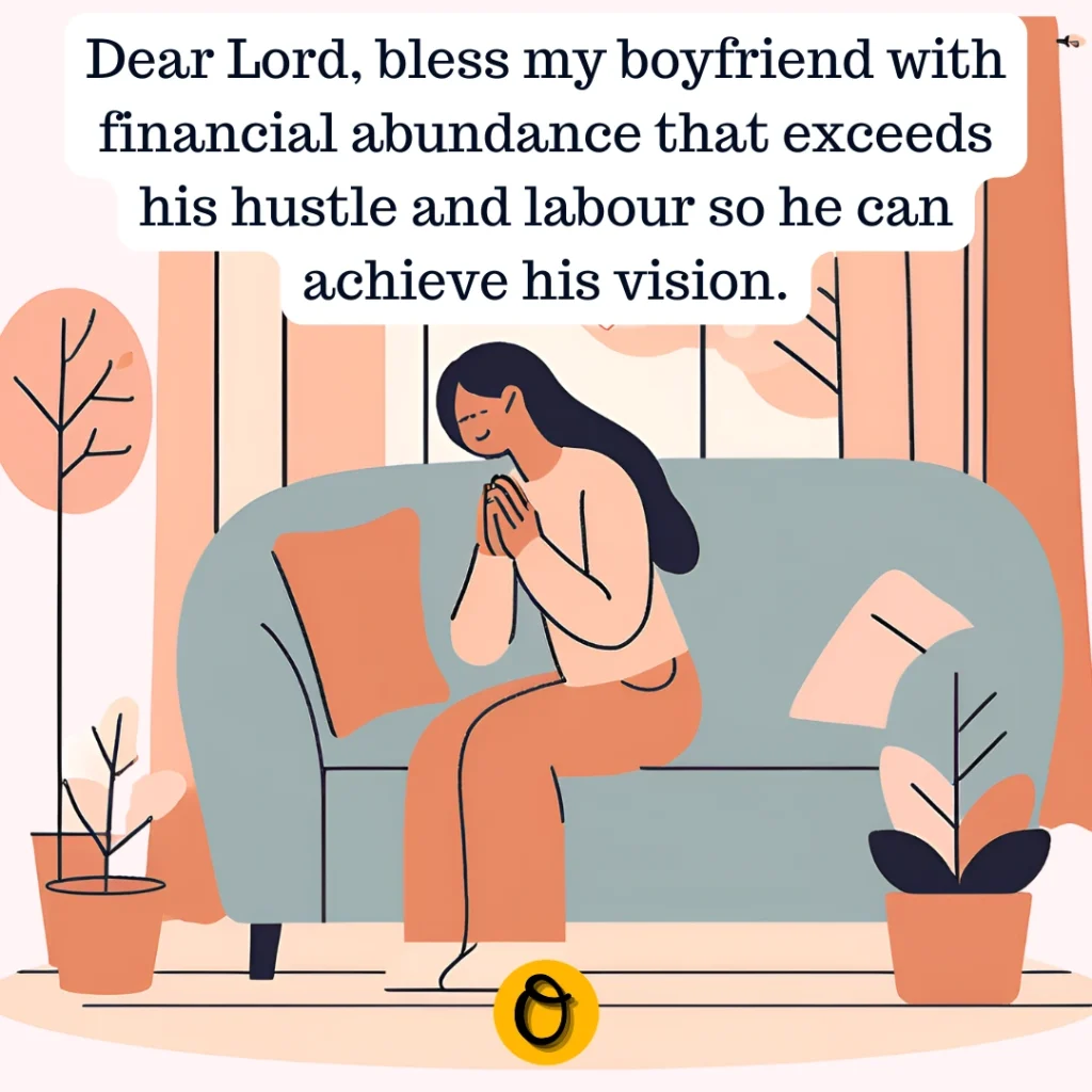 Couple praying together for boyfriend's career hustle