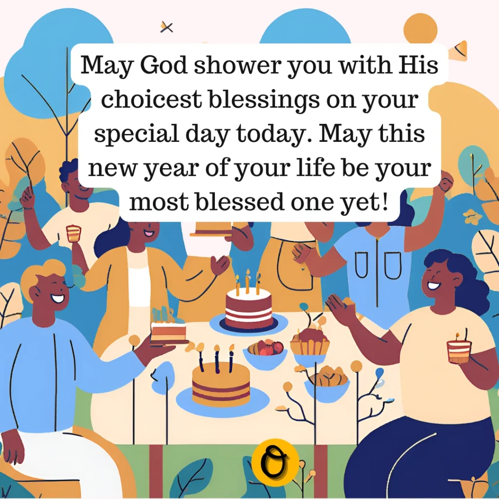 Friend offering prayer for birthday celebrant during celebration