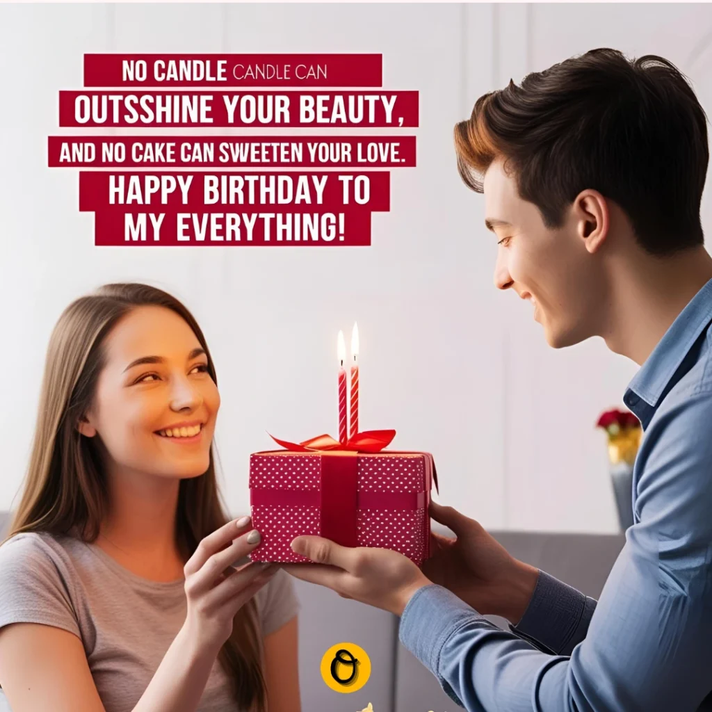 Heart-shaped balloon with romantic birthday message for girlfriend