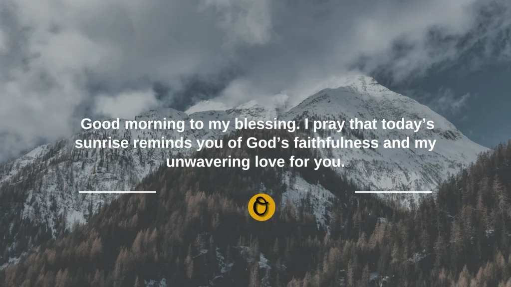 Graphic of a good morning prayer message for loved ones