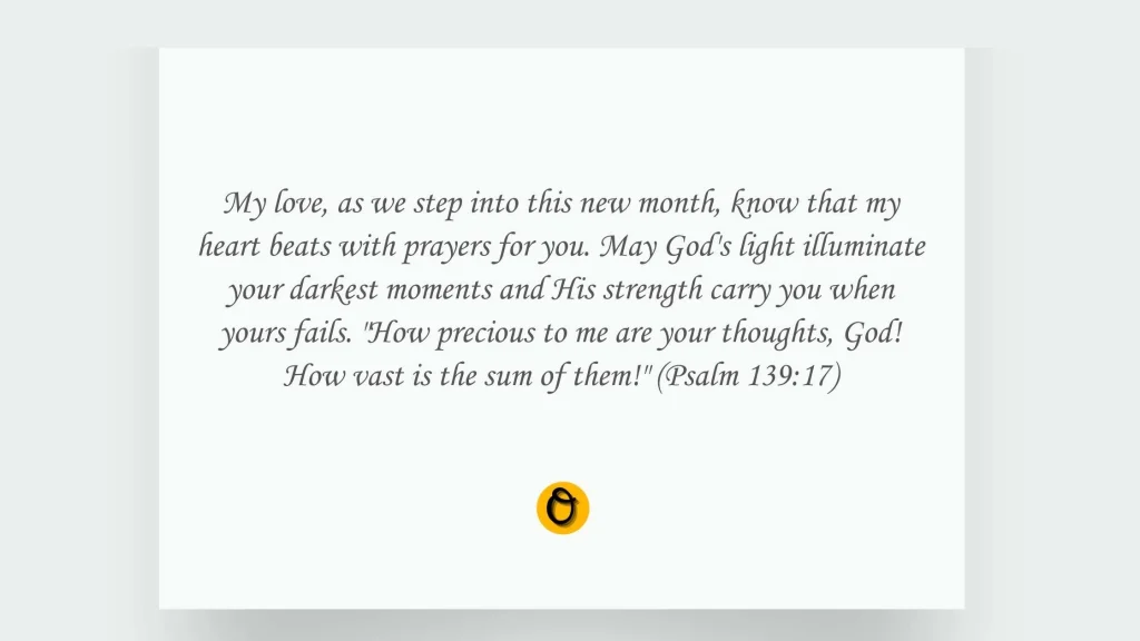 Heart-touching happy new month prayers to my love