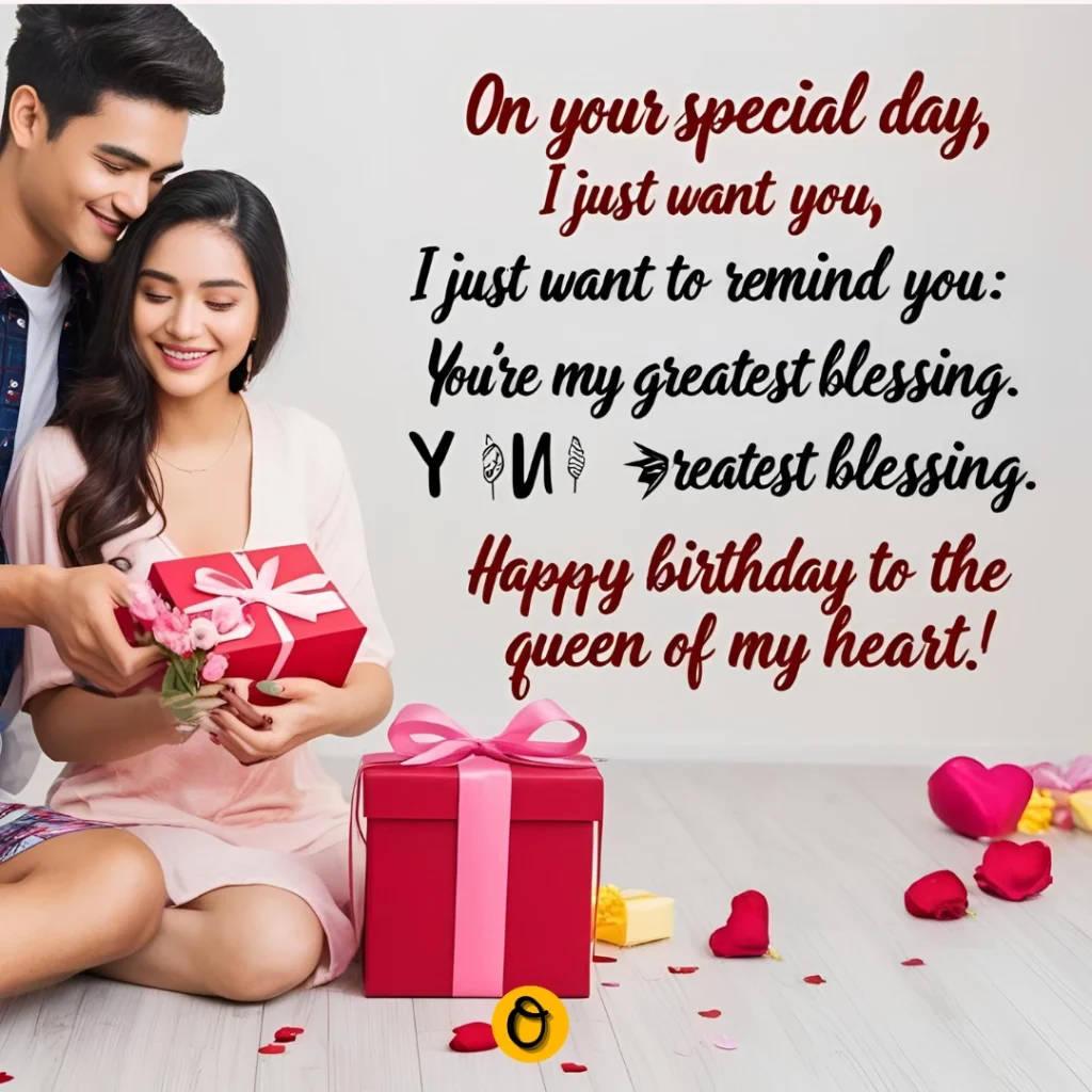 Couple celebrating birthday with romantic wishes