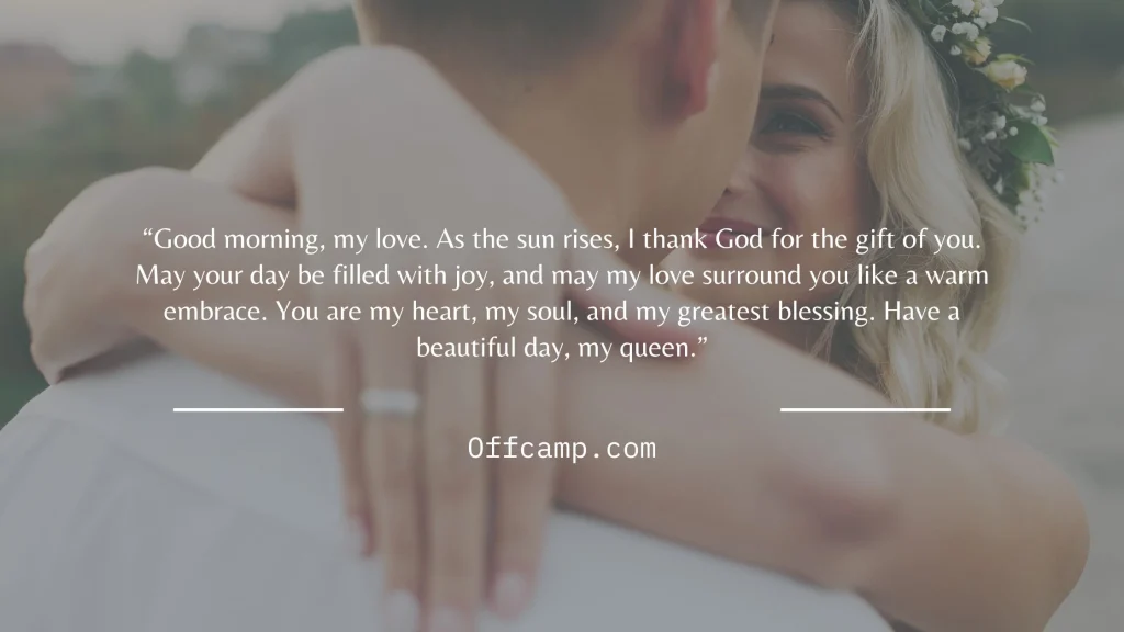 Long-distance good morning prayer for my wife
