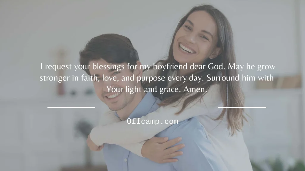 Couple praying together for boyfriend's success and prosperity