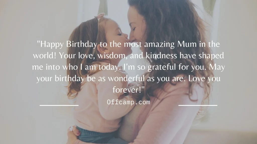 Mother smiling after receiving birthday prayer from daughter