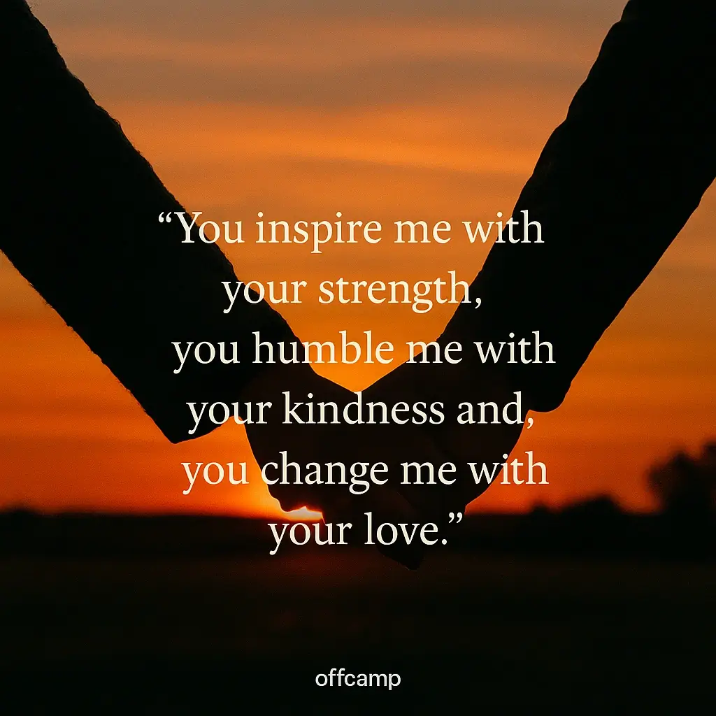 Couple exchanging love and trust messages while holding hands at sunset