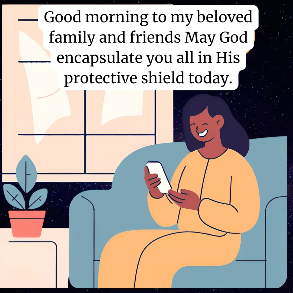 Friend reading good morning prayer message on phone