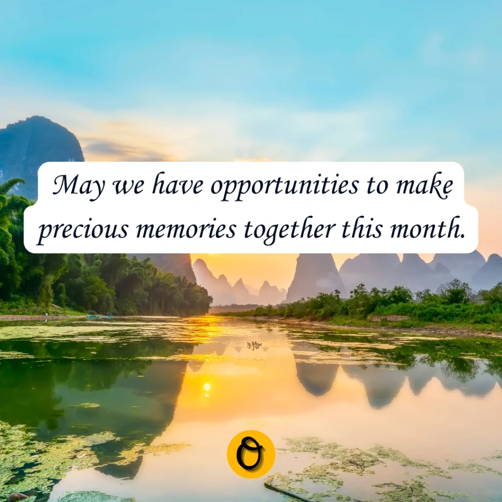 Romantic Happy New Month message card for partners