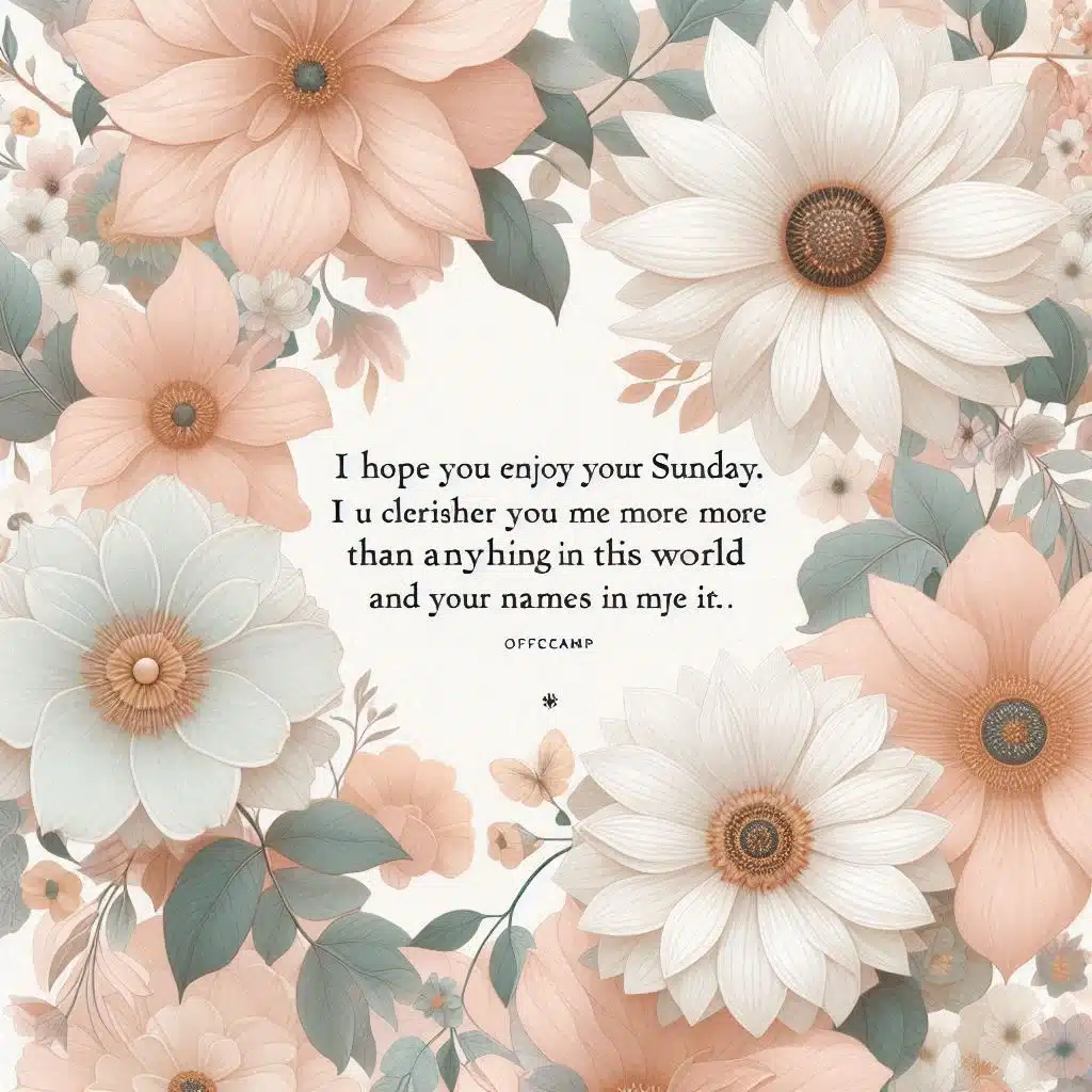 Sunrise view with text overlay saying "Happy Sunday to my love