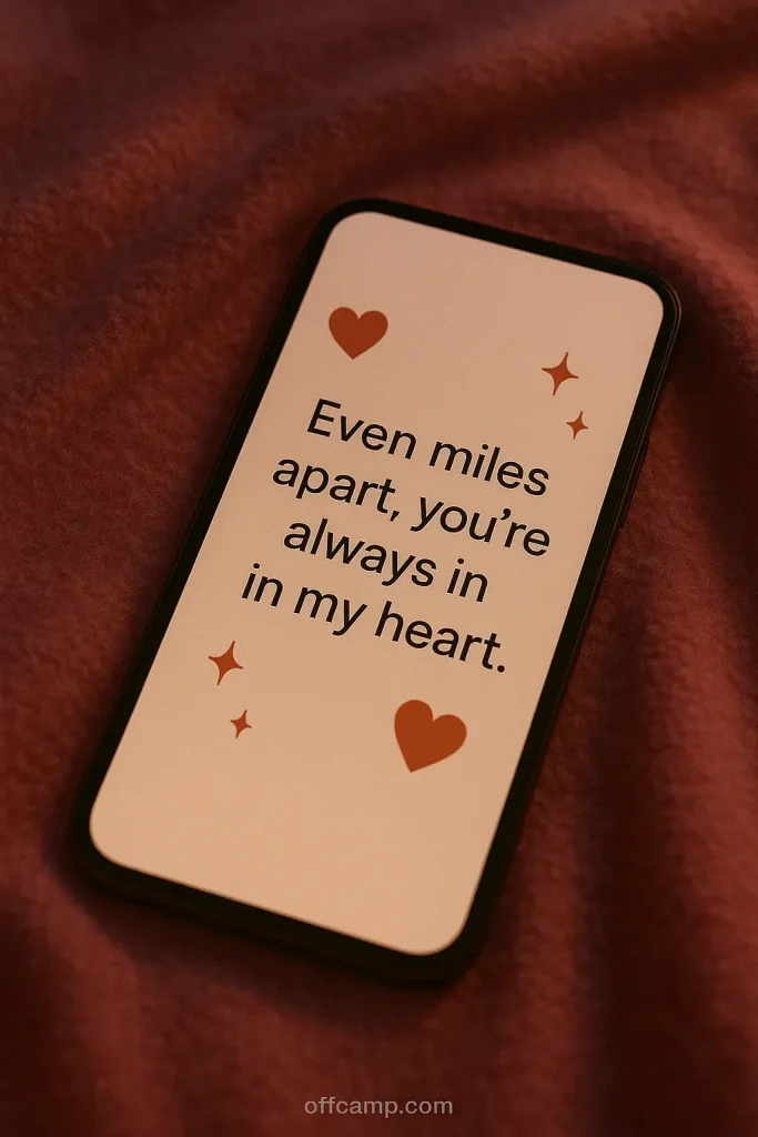 Long-distance relationship love message for her to fall in love sent through creative digital means
