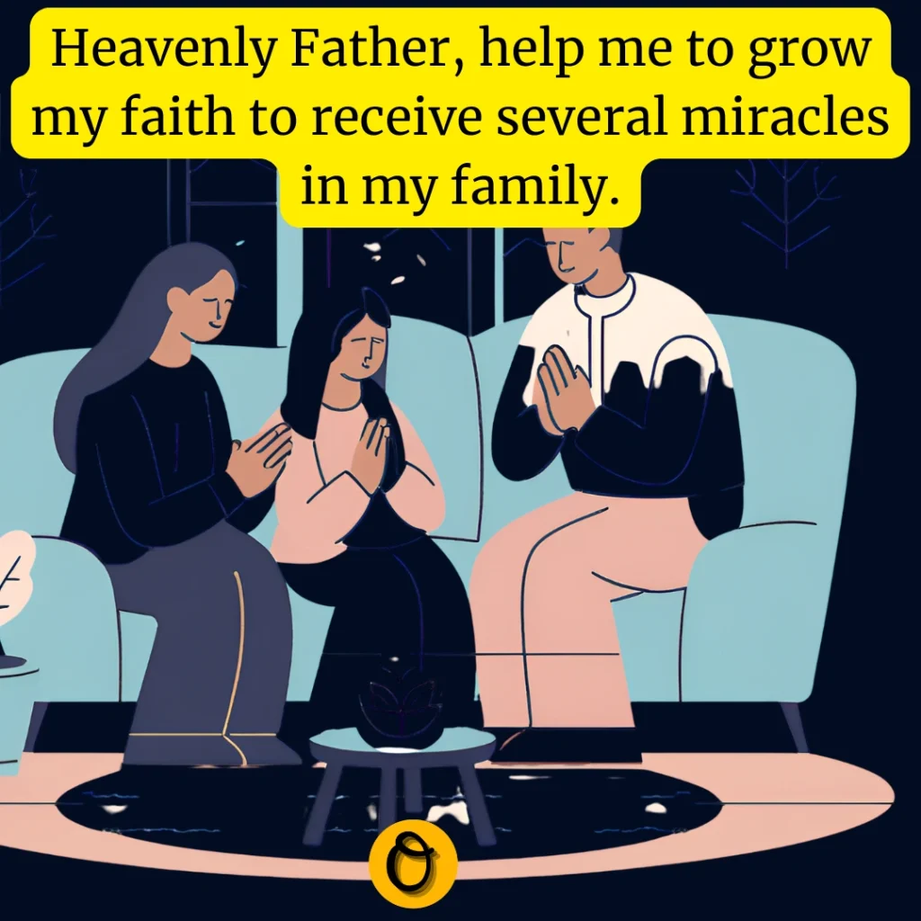 Mother and children using prayer points for family unity