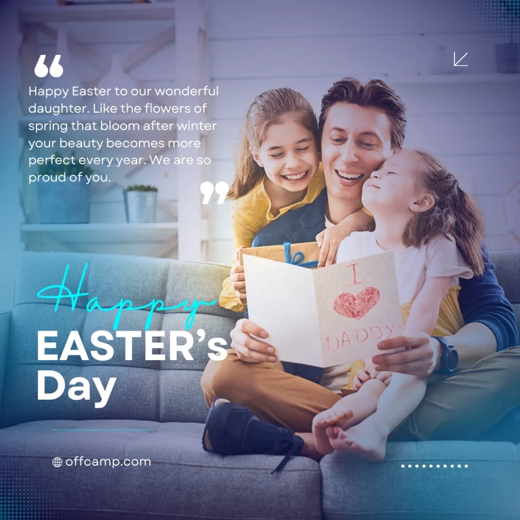 Parent reading Easter messages for family to children