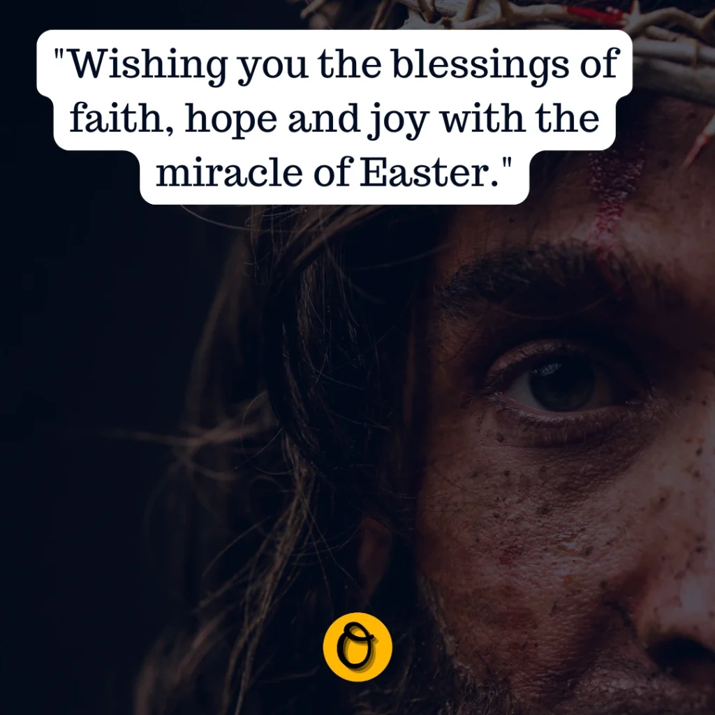 Easter blessings quotes on decorative greeting card background