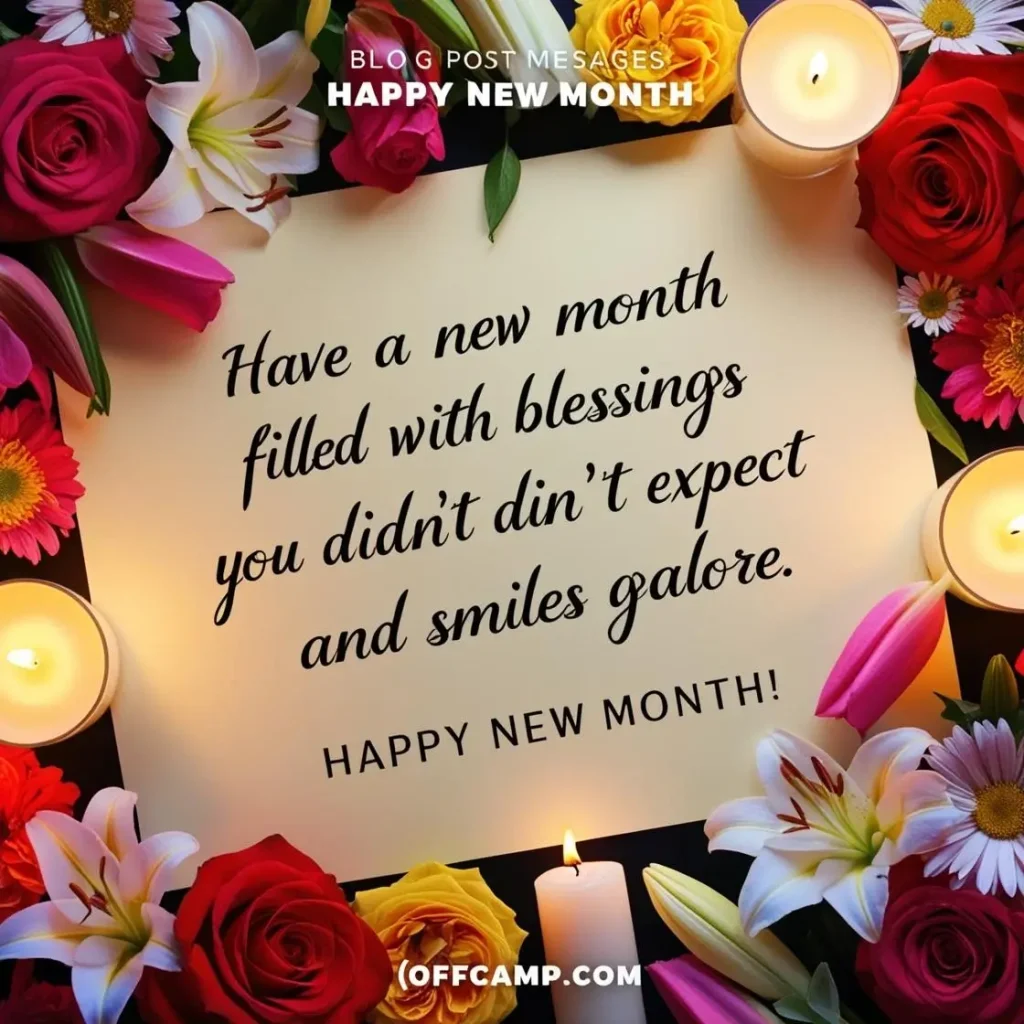 Collection of cards with beautiful happy new month prayer messages for family, friends, and romantic partners
