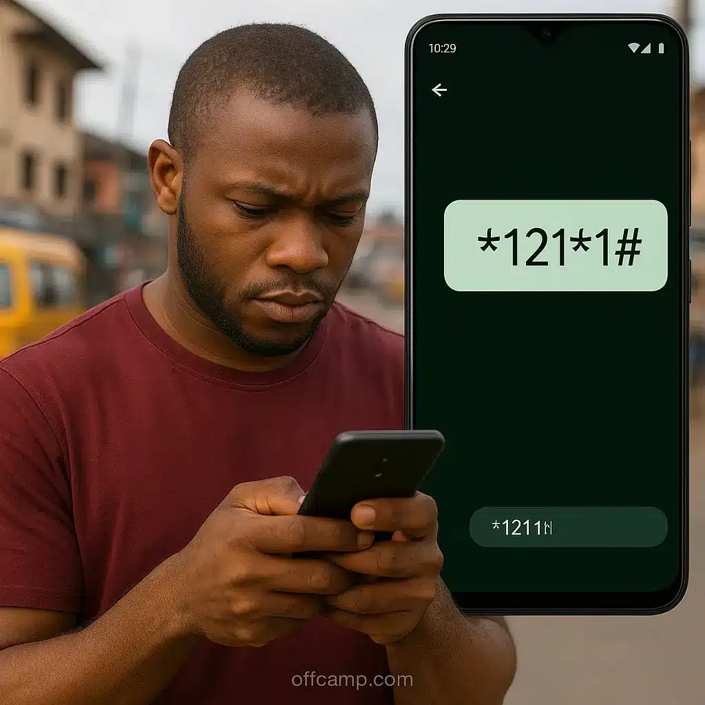 How to check Airtel number through SMS in Nigeria showing phone sending NUM to 121 with response message