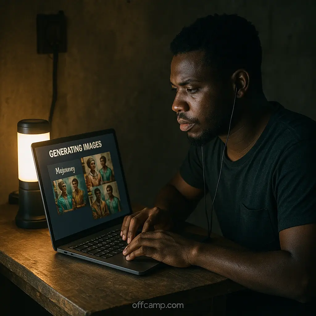 Nigerian voice artist using Murf AI to produce professional voiceovers from home
