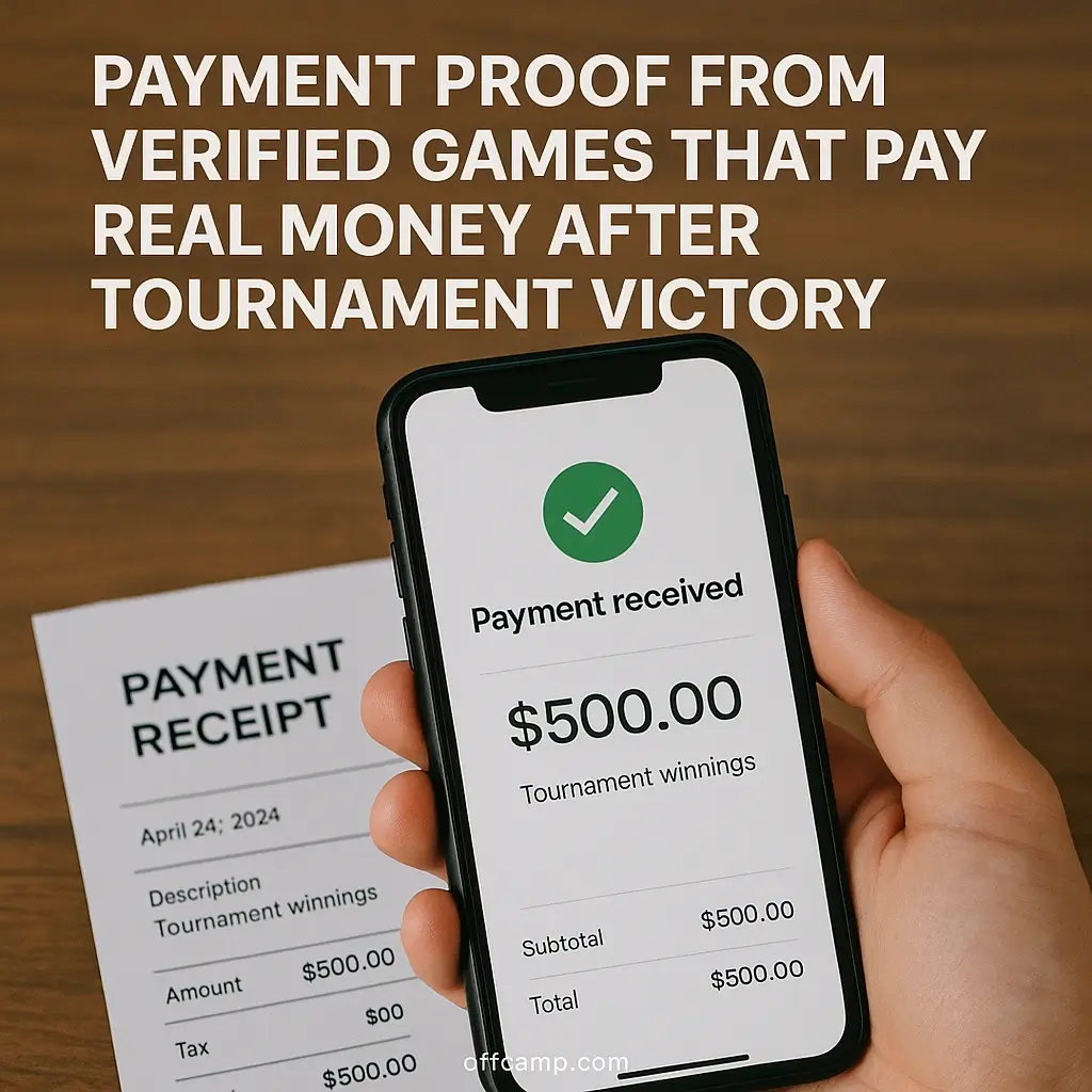 Screenshots of top 10 verified games that pay real money through mobile tournaments