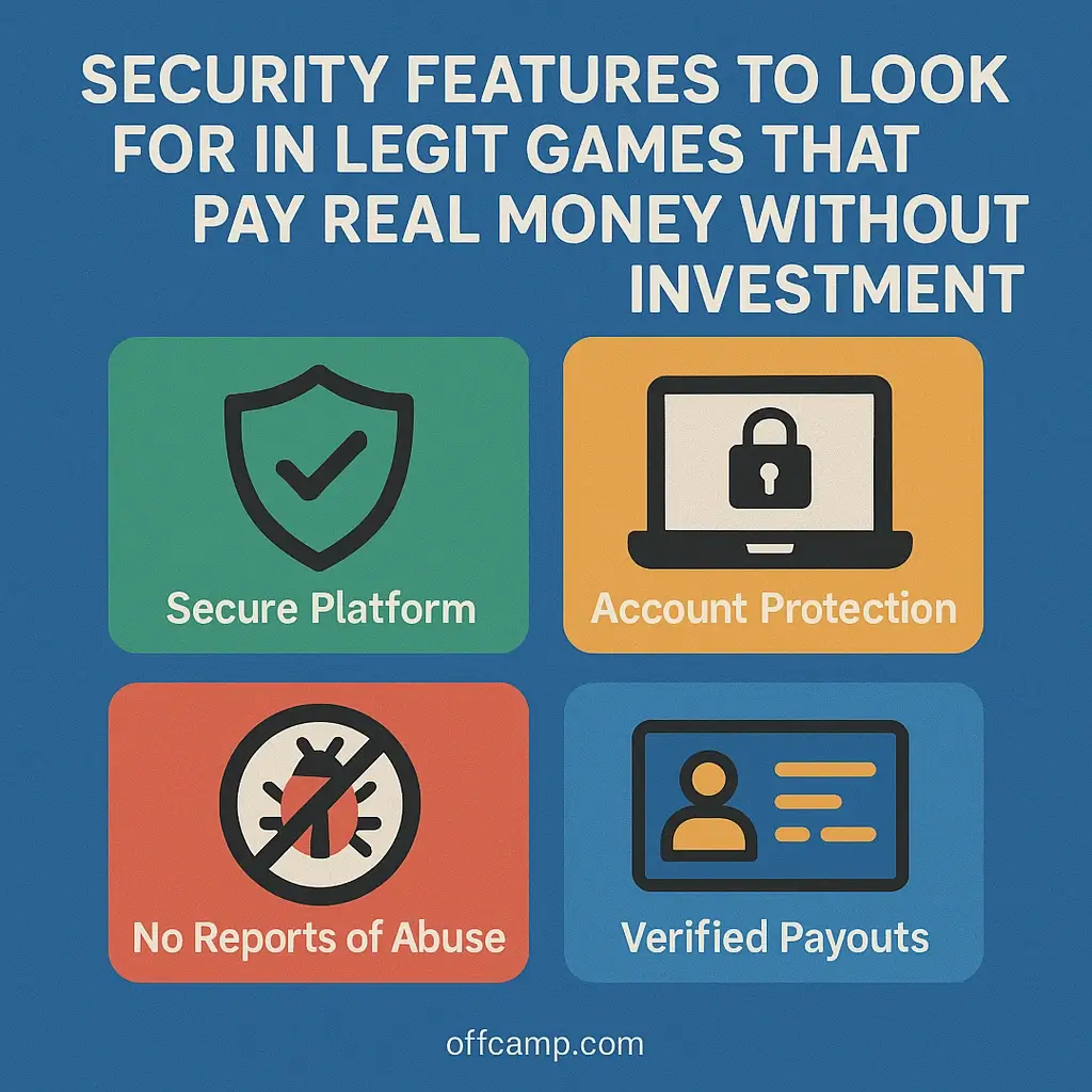 Security features to look for in legit games that pay real money without investment