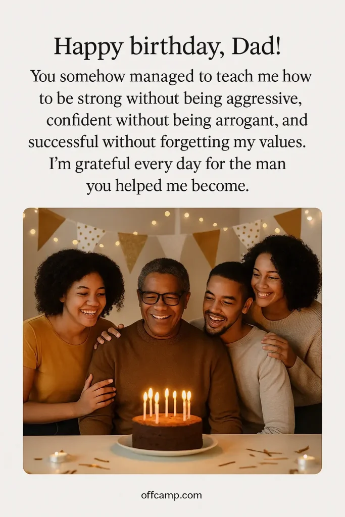 Heart touching birthday wishes for father written on elegant cards with loving messages