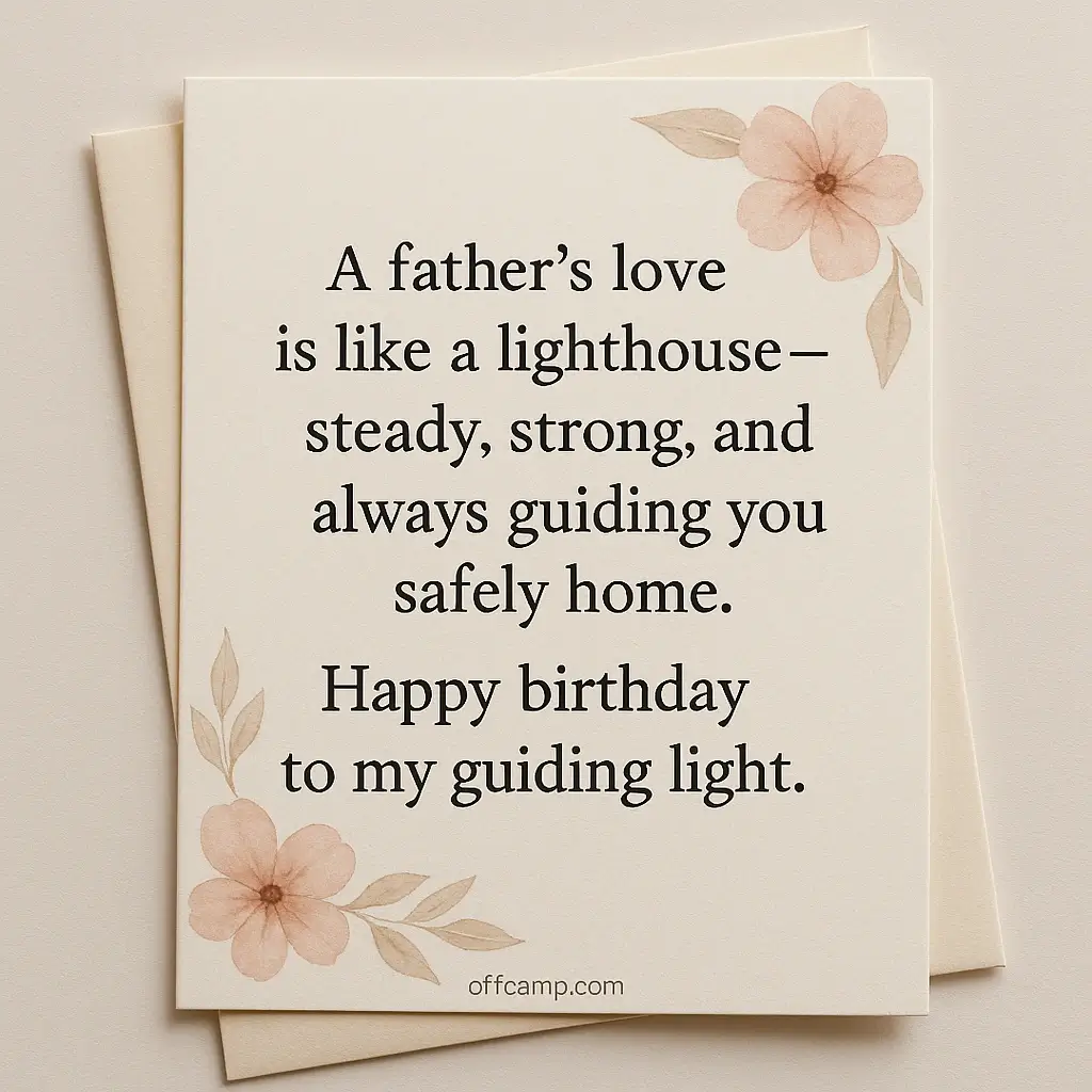 Beautiful birthday wishes for father with family celebration and respectful decorations