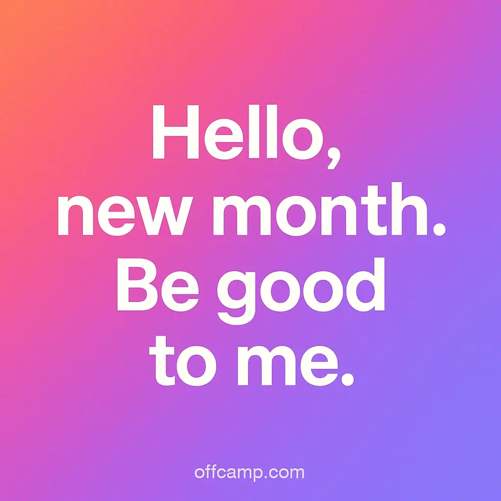 Motivational new month quotes displayed on smartphone screen with coffee and notebook