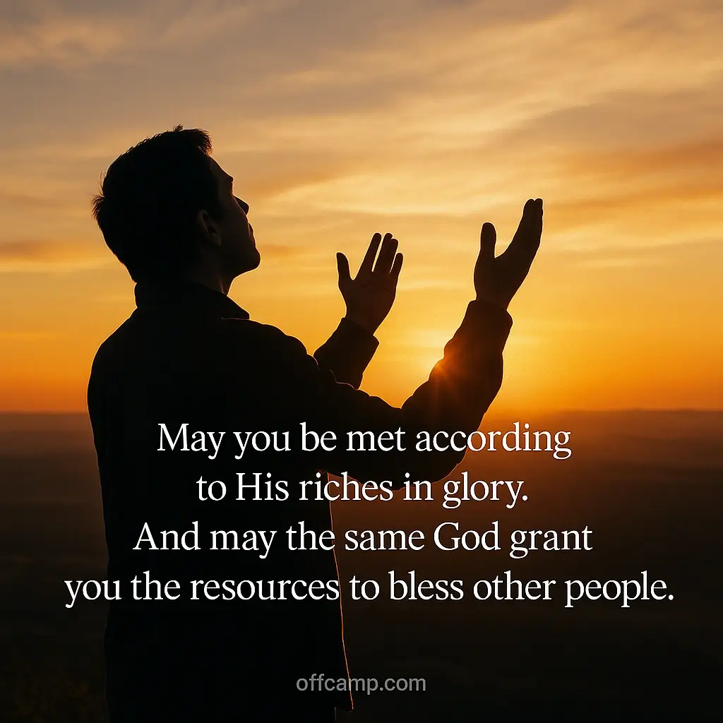 Person praying at sunrise with hands raised seeking new month blessings and divine favor