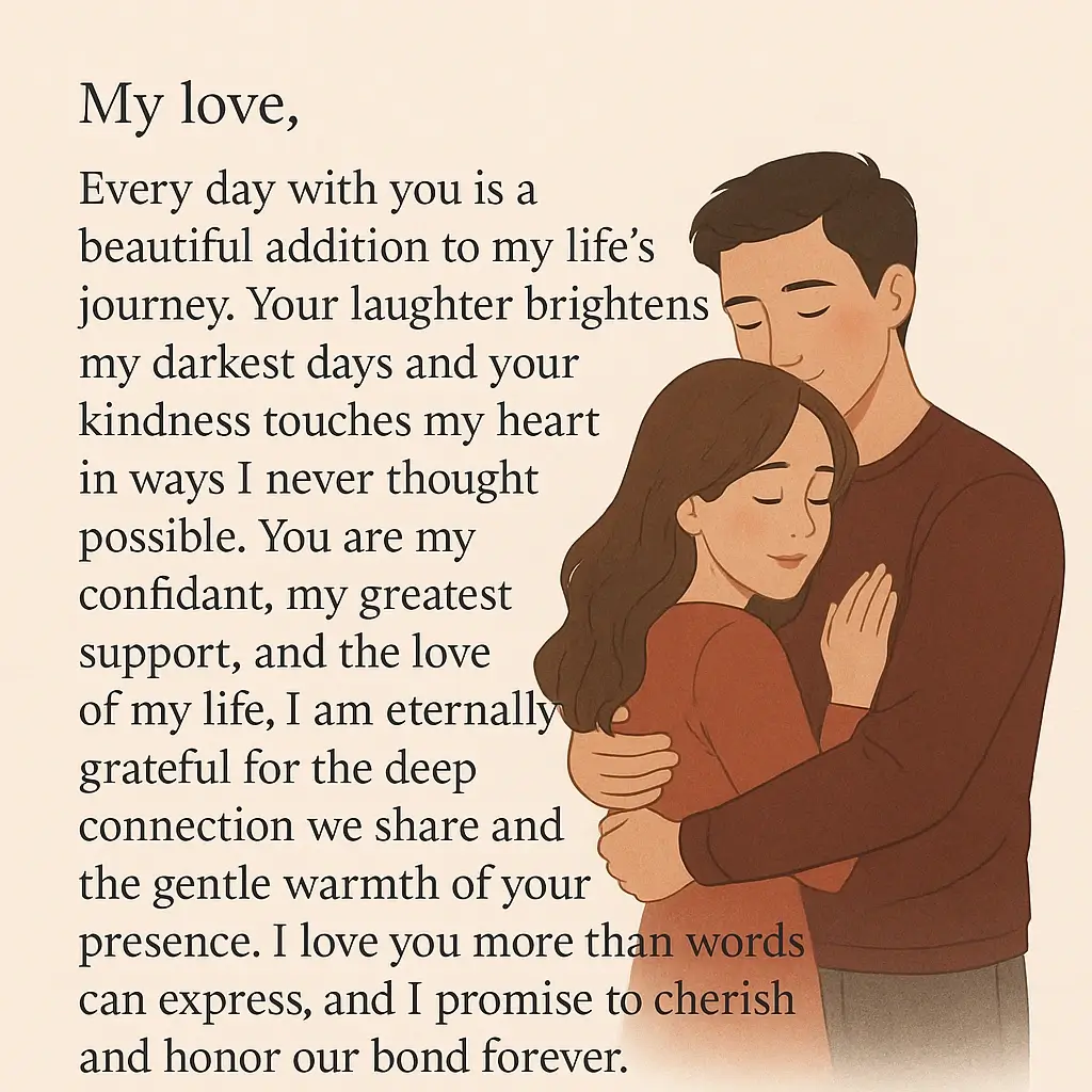 Romantic couple sharing long love messages for her that touch the heart deeply and create lasting bonds