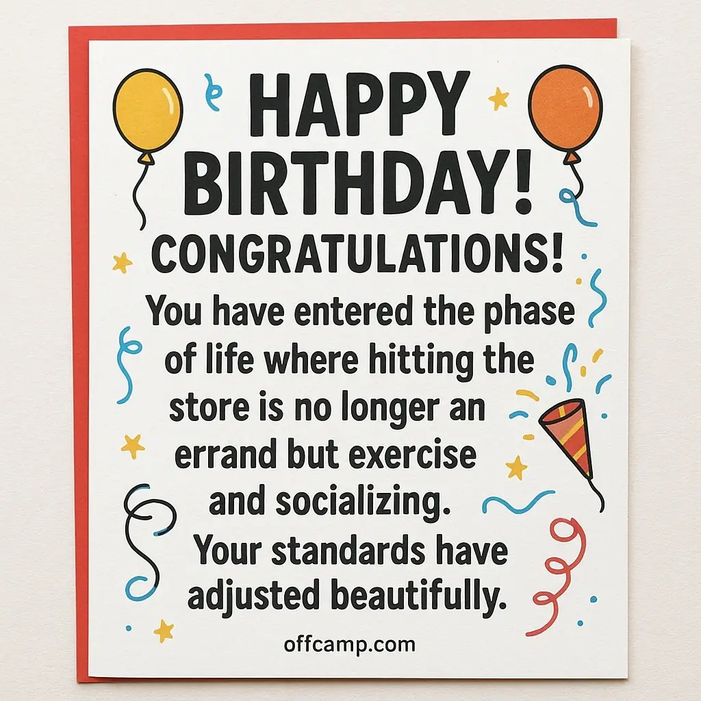 Hilarious funny birthday wishes with colorful balloons and party decorations creating laughter