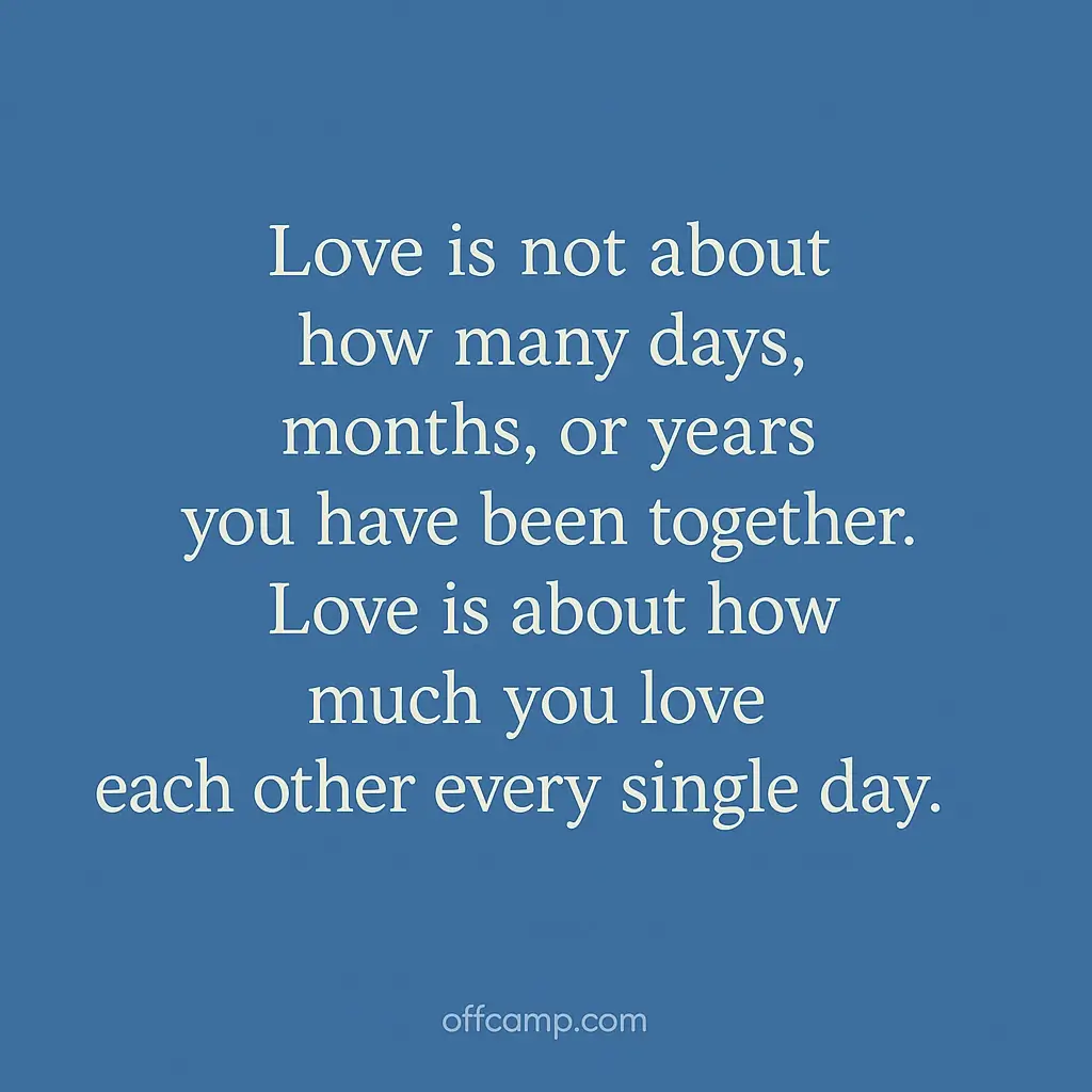 Blue minimalist background displaying heartfelt love quotes for relationships and dating