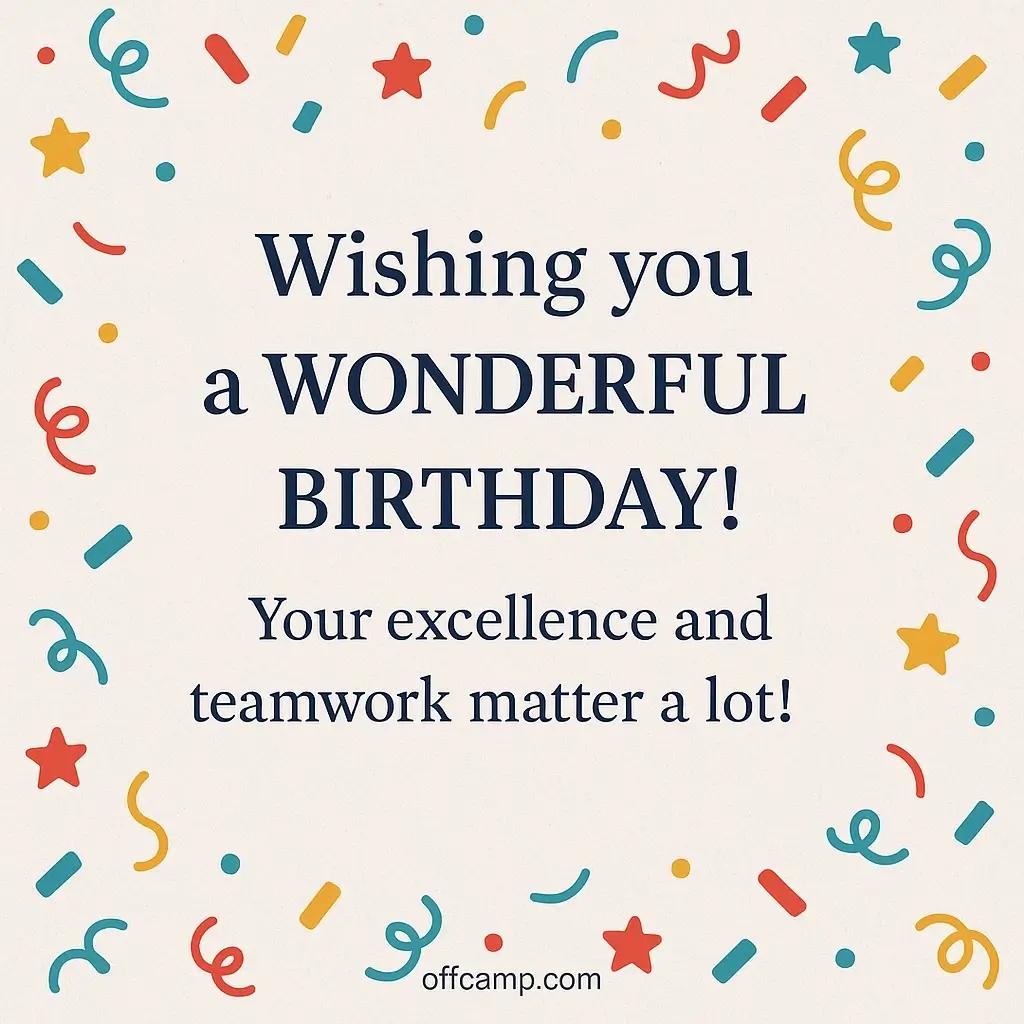 Professional Birthday Messages for Colleagues