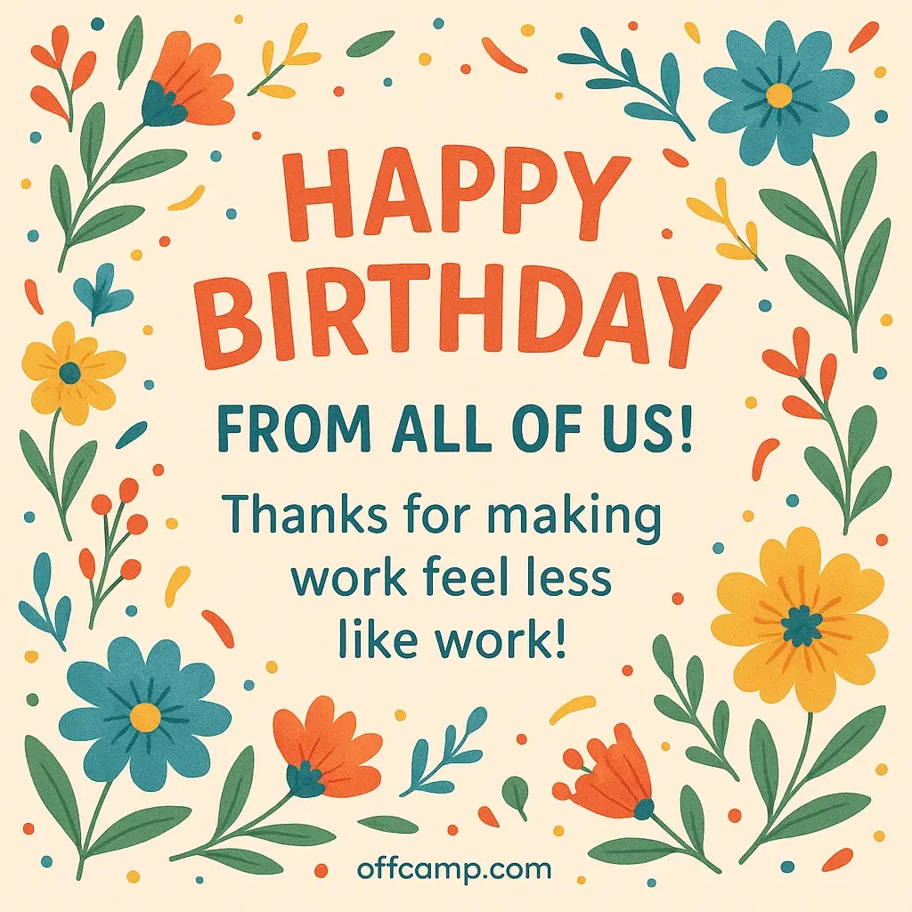 Work Team Birthday Wishes